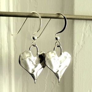 Artisan Sterling Silver Heart Earrings